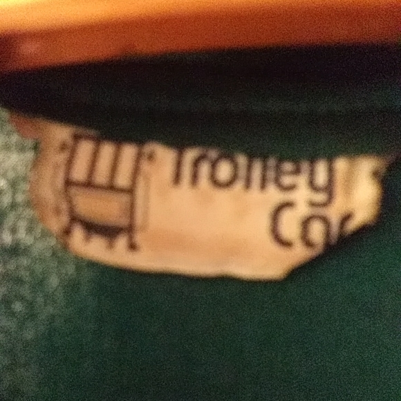 Vintage trolley car green dress with buttons - Picture 3 of 3
